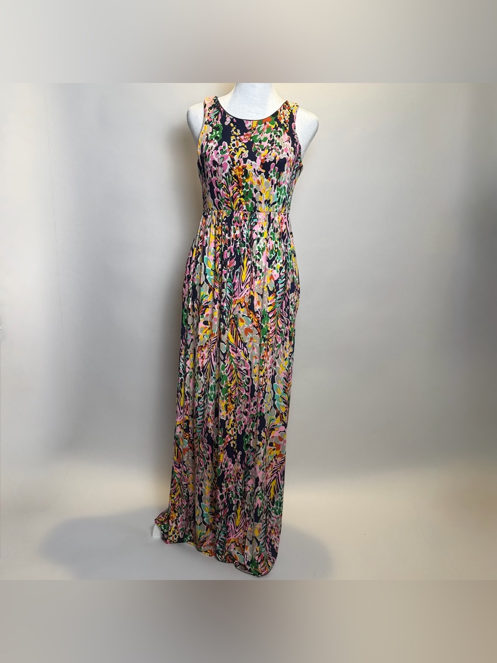 Beeson River Sleeveless Multicolor Floral Maxi Dress - Pink, Green, Yellow